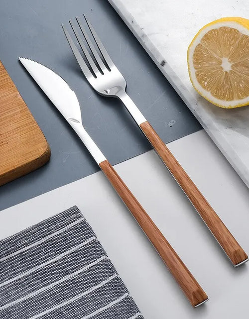 Load image into Gallery viewer, Wooden Handle Cutlery Set
